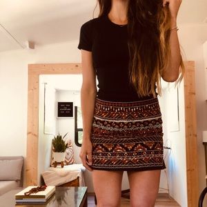 Embroidered and Beaded Mini Skirt H&M